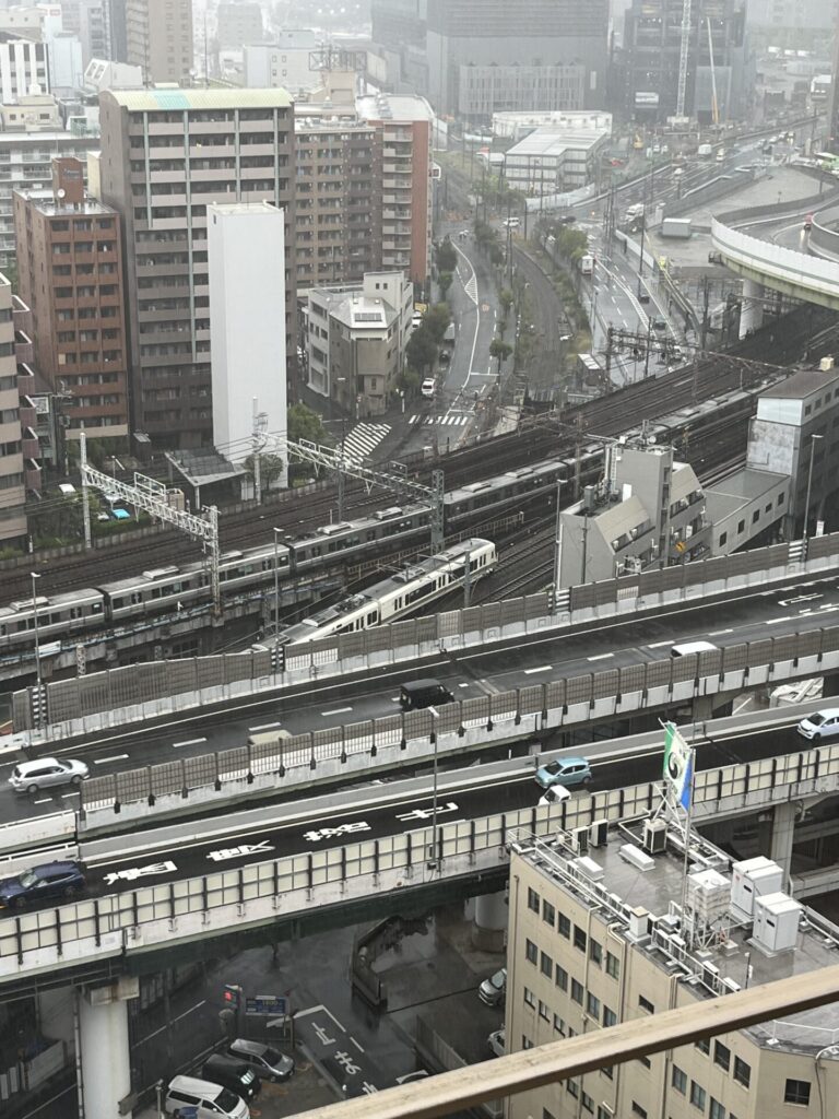 ホテル阪神大阪からのトレインビュー